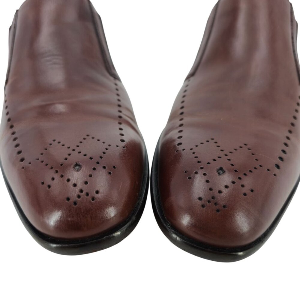 Mezlan Spain Men size 9 Burnished Brown Calf Leather Dress Shoes Slip-on Loafers